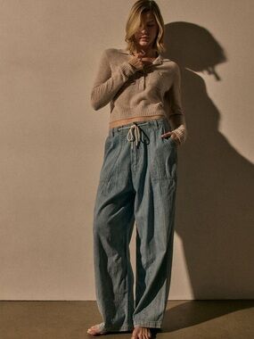 James Perse light Wash Denim Drawstring pants